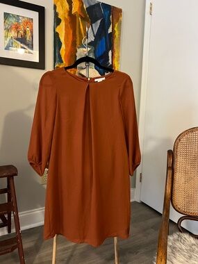 H&M Rust Brown Midi Dress
